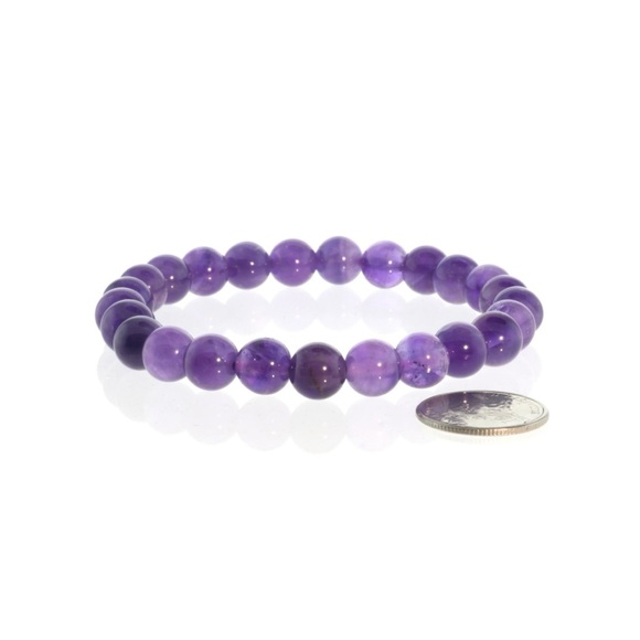 Amethyst bead bracelet 8mm - Picture 4 of 4